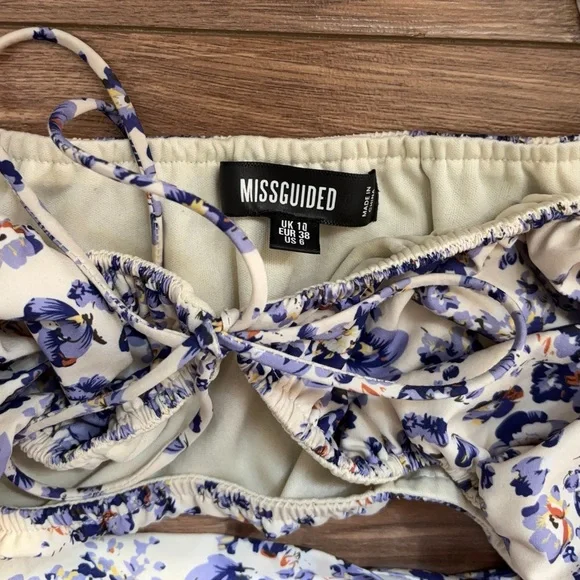 Missguided Floral Purple and White Women's Co-ord Set - Picture 10 of 14